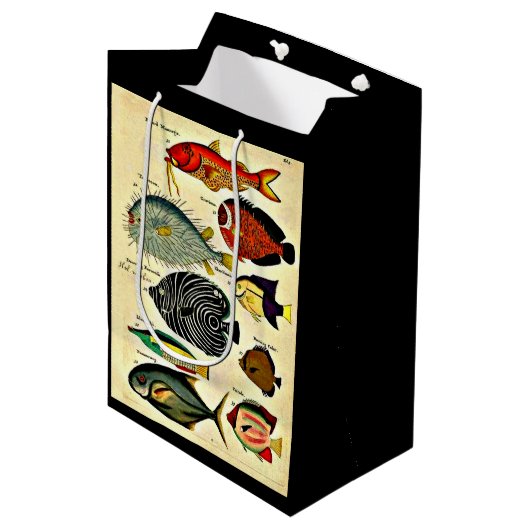 antiek visdruk medium cadeauzakje (Voorkant Gekanteld)