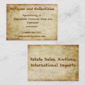 Antiek Visitekaartje (Voorkant / Achterkant)