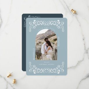  Antiek Vlaanderen met scrollblauw foto Save The Date