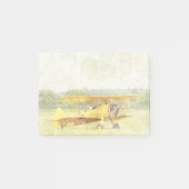 antiek vliegtuig gele "start uit" post-it® notes (Voorkant)