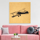 Antiek  vliegtuigkunst canvas afdruk (Insitu (Woonkamer))