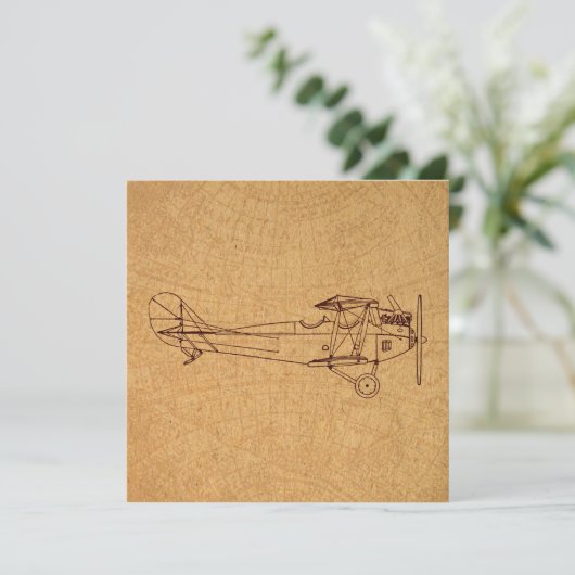 Antiek vliegtuigretro Classic Aviation Map Style Kaart (Staand voorkant)