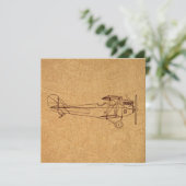 Antiek vliegtuigretro Classic Aviation Map Style Kaart (Staand voorkant)