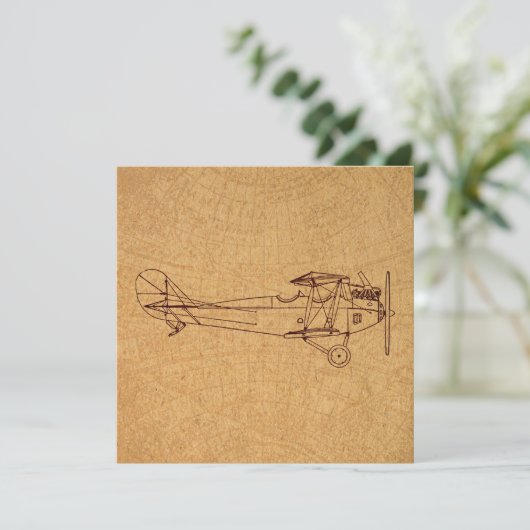Antiek vliegtuigretro Classic Aviation Map Style Kaart (Staand voorkant)