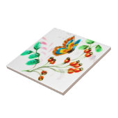 Antiek  vlinder bloemenbacksplash tegeltje (Zijkant)