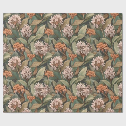 Antiek vlinder onkruid inpakpapier (Vlak)