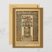 Antiek vloeibaar glas en glanzend glansmiddel MA Briefkaart (Voorkant / Achterkant)