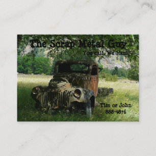 Antiek voertuigschroot van metalen Biz Visitekaartje