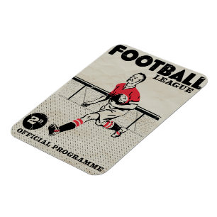 Antiek voetbalprogramma magneet