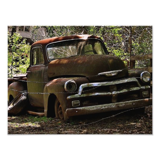 Antiek vrachtwagen foto afdruk (Voorkant)