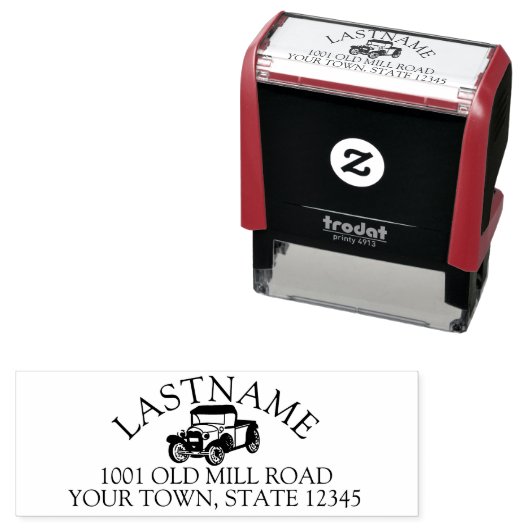 Antiek Vrachtwagenadres Zelfinkting Stamp Zelfinktende Stempel (In situ)