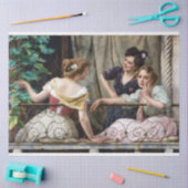  Antiek vrouw scène decoupage Tissuepapier (Craft)