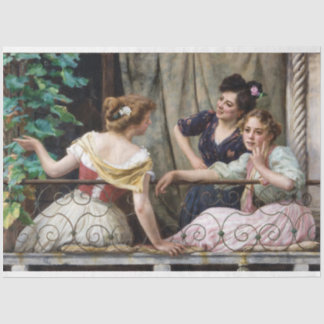 Antiek vrouw scène decoupage Tissuepapier