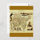 Antiek Vuillemin 19e eeuw Kaart van Frankrijk (Voorkant / Achterkant)