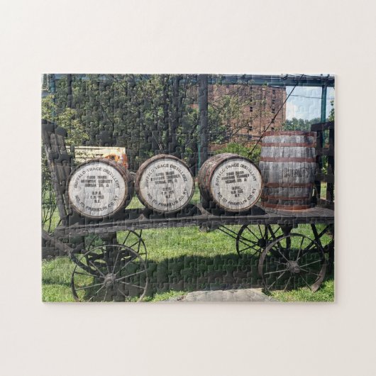 Antiek Wagon met Bourbon-vaten Legpuzzel (Horizontaal)