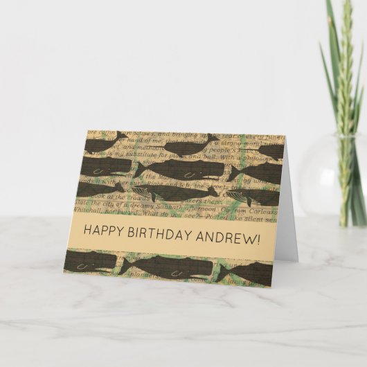 Antiek walvis nautisch:  Zee leven Kaart (Voorkant)