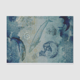 Antiek walvisweefselpapier met scheepvaartthema tissuepapier