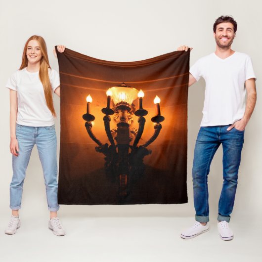 Antiek wandlicht fleece deken (In situ)