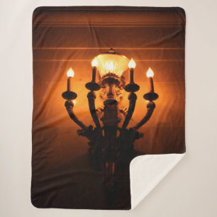 Antiek wandlicht sherpa deken