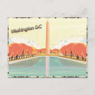 Antiek Washington D.C. Monument Briefkaart