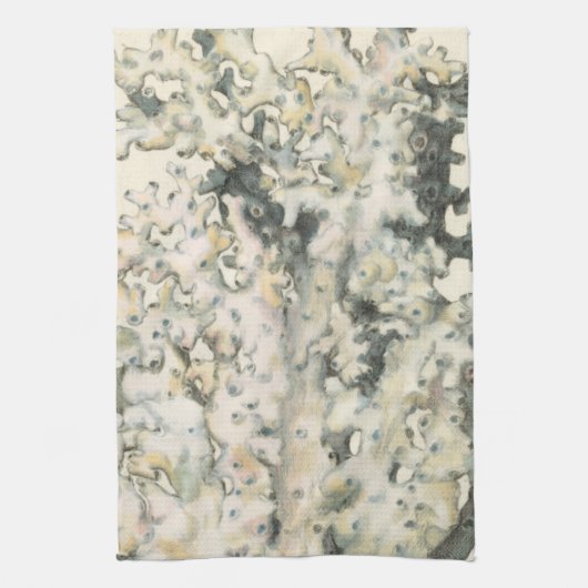 Antiek Waterverf Koraal Theedoek (Verticaal)