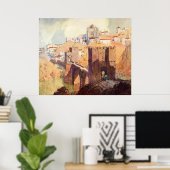 Antiek Waterverf Toledo Poster (Thuiskantoor)