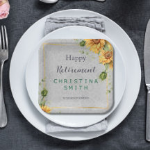 Antiek Waterverf Zonnebloem Pensioen Partij Idee