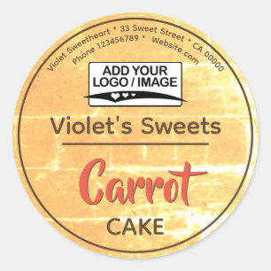 Antiek Watervlek Oranje Cupcake Gebak Etiket