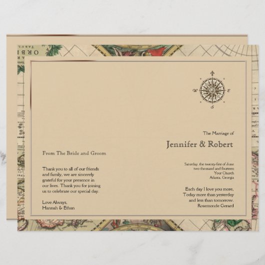 Antiek weddenschap tussen Wereldkaarten (Voorkant / Achterkant)