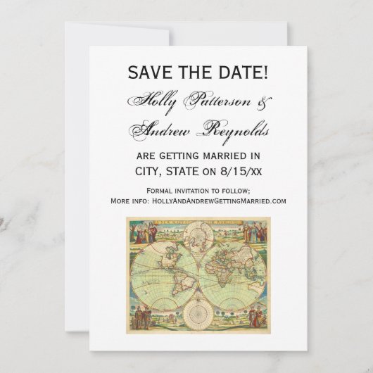 Antiek Wereldkaart #4 Kaart (Voorkant)