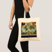 Antiek Wereldkaart Art Vacation AddUrText Gift Bag Tote Bag (Voorkant (product))