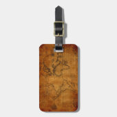 Antiek Wereldkaart Bagagelabel (Voorkant verticaal)