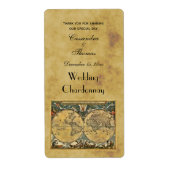 Antiek Wereldkaart — BG-wijnlabels Etiket (Voorkant)