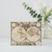 Antiek Wereldkaart, Briefkaart (Staand voorkant)