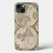 Antiek Wereldkaart Case-Mate iPhone Case (Achterkant)