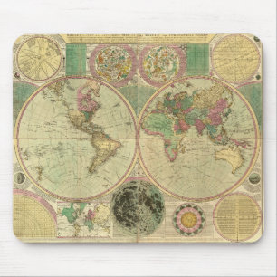 Antiek Wereldkaart door Carington Bowles, circa Muismat