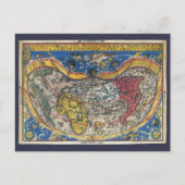 Antiek Wereldkaart Heart Shaped van Peter Apian 15 Briefkaart (Voorkant)