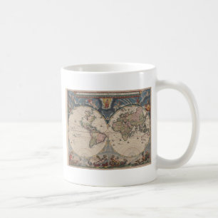 Antiek Wereldkaart: Historische Cartografie Kunst Koffiemok