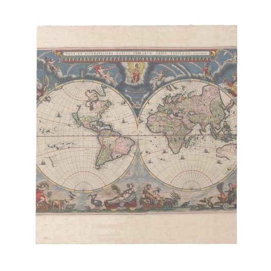 Antiek Wereldkaart: Historische Cartografie Kunst Notitieblok (Voorkant)