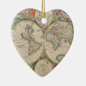 Antiek Wereldkaart Keramisch Ornament (Rechts)