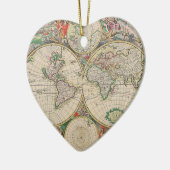 Antiek Wereldkaart Keramisch Ornament (Links)