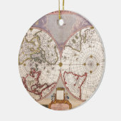 Antiek Wereldkaart Keramisch Ornament (Links)