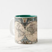 ANTIEK WERELDKAART Koffie Mok (Voorkant links)
