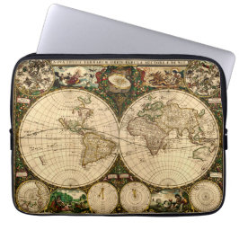 Antiek Wereldkaart Laptop Sleeve