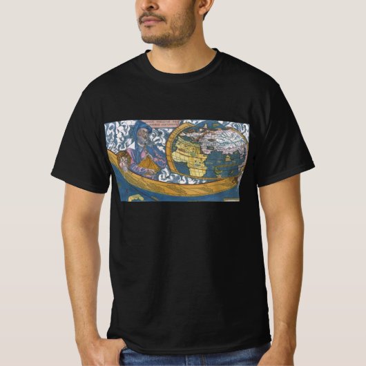 Antiek Wereldkaart met Claudius Ptolemy, 1507 T-shirt (Voorkant)