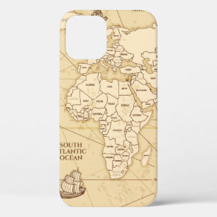 antiek wereldkaart met grenslanden iPhone 12 hoesje