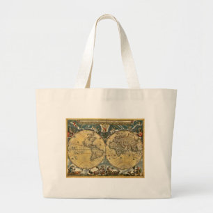 Antiek Wereldkaart Onderdruk #2 Grote Tote Bag