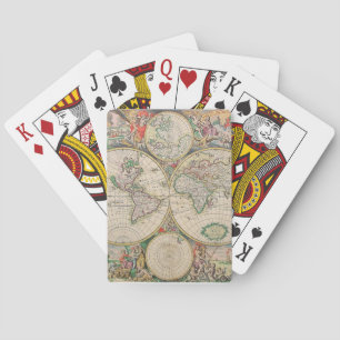 Antiek Wereldkaart Pokerkaarten