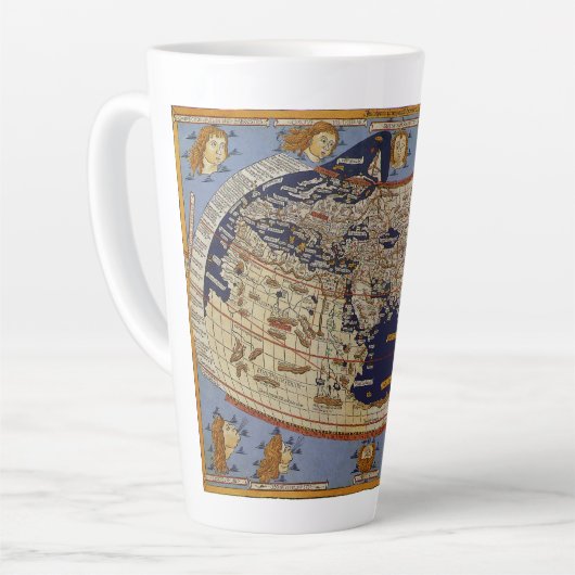 Antiek Wereldkaart Ptolemaic, Johannes of Arnsheim Latte Mok (Linkerhoek)