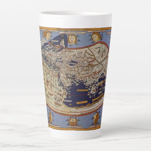 Antiek Wereldkaart Ptolemaic, Johannes of Arnsheim Latte Mok (Voorkant)